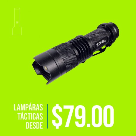 lampara led en alecion de aluminio en color negro